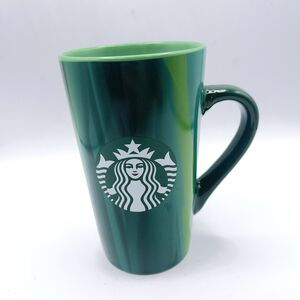 2022 Starbucks Multicolor Green Brushstroke Vertical Stripe Mug 16 Oz
